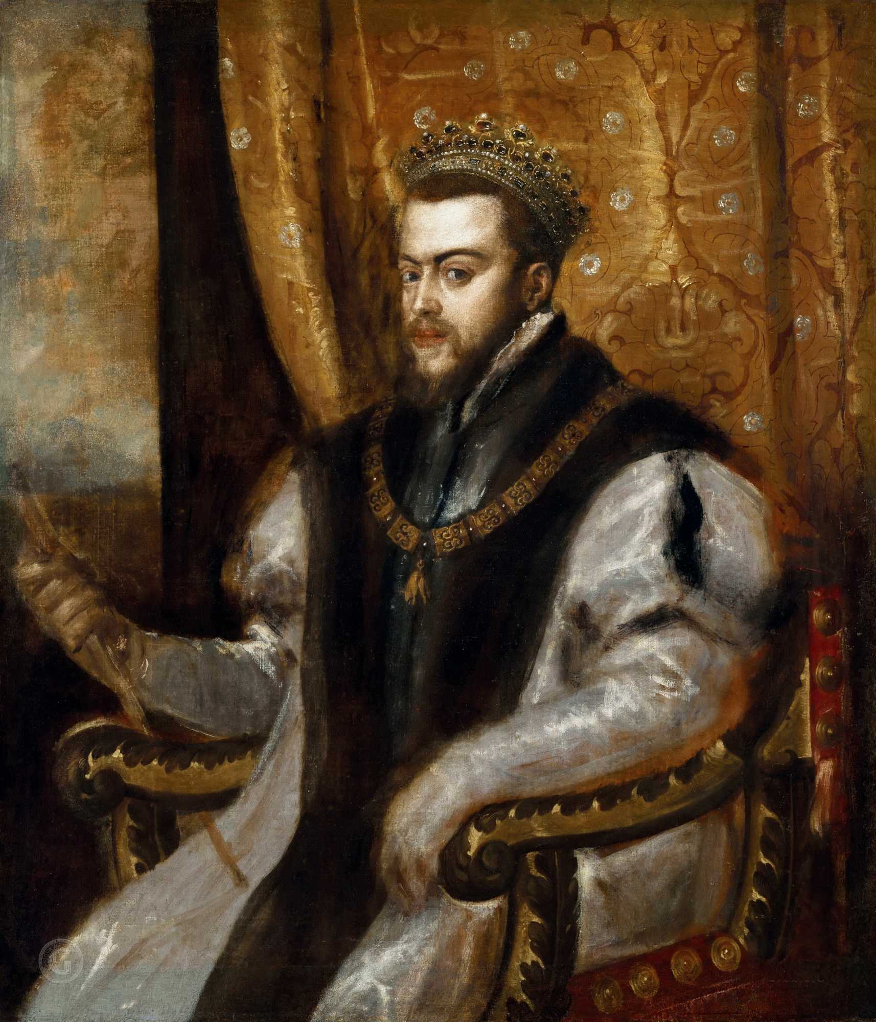 Картина Испанский король Филипп II – художник Тициан