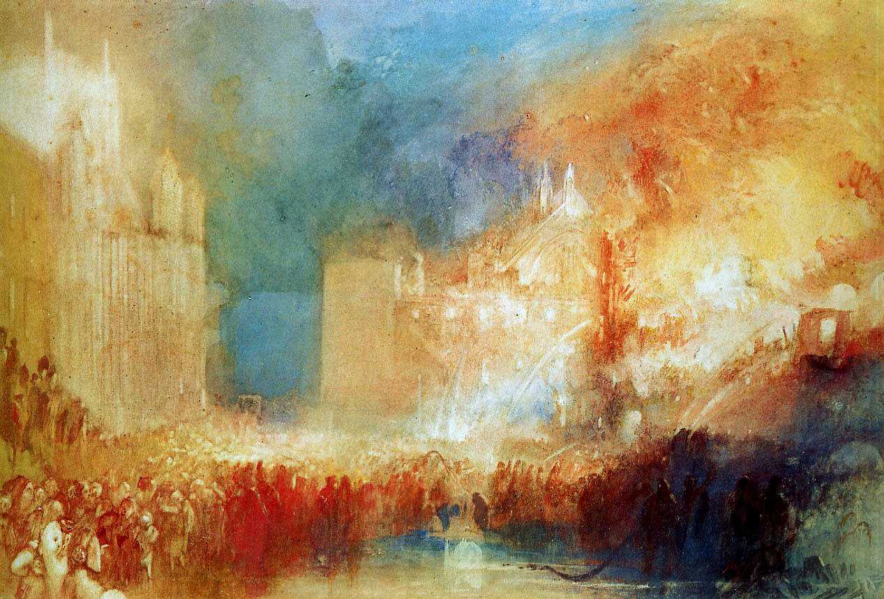 Картина The fire in the house of Parliament Sun – художник Джозеф Уильям Мэллорд Тёрнер