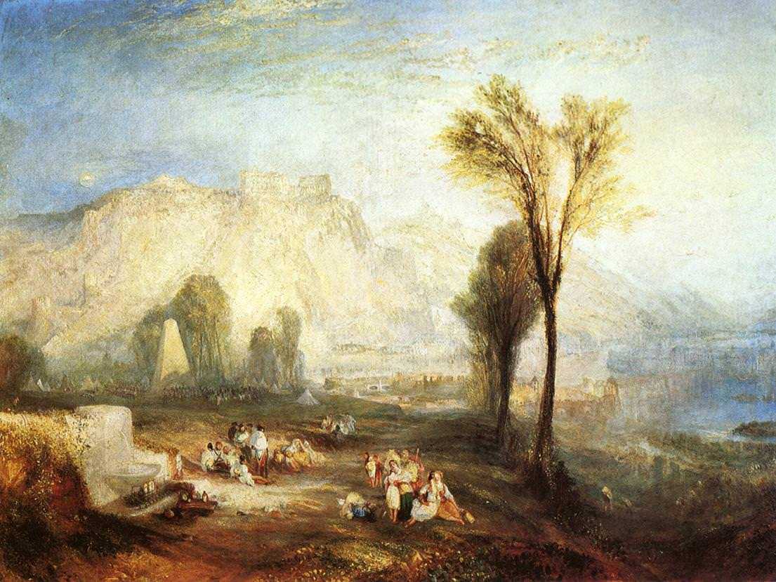 Картина The Bright Stone of Honor Ehrenbrietstein and the Tomb of Marceau from Byron-s - Childe Harold – художник Джозеф Уильям Мэллорд Тёрнер