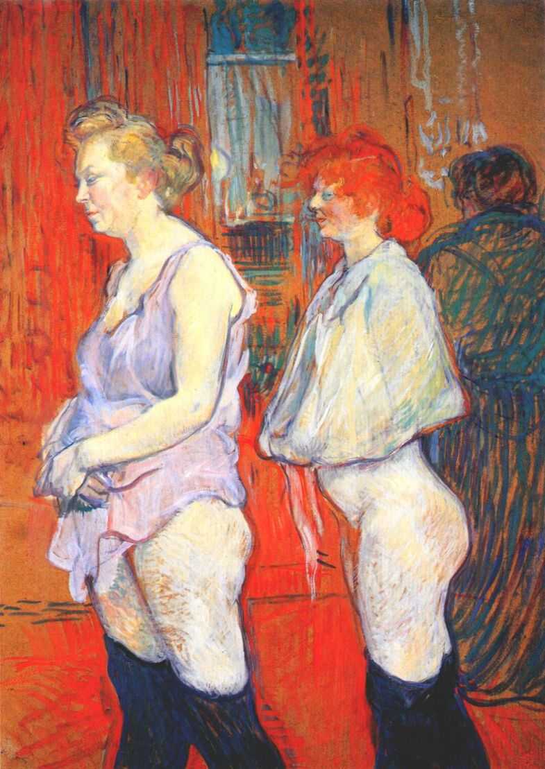 Картина Rue des moulins, медицинский осмотр – художник Анри де Тулуз-Лотрек