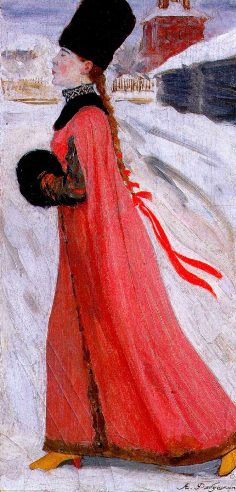 Картина A 17th century muscovite girl – художник Андрей Рябушкин
