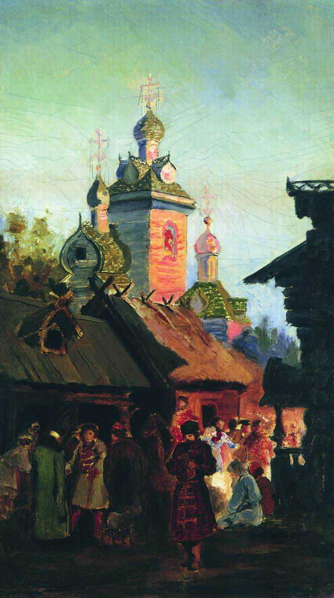 Картина Улица старой Москвы – художник Андрей Рябушкин