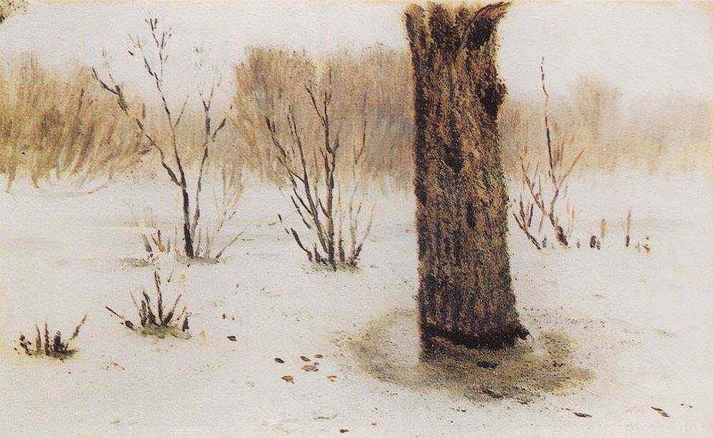 Картина Зима. Оттепель. – художник Архип Иванович Куинджи