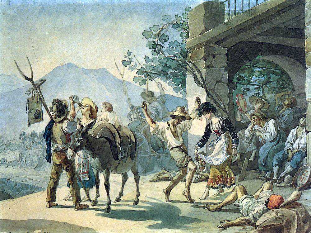 Картина Праздник сбора винограда – художник Карл Павлович Брюллов
