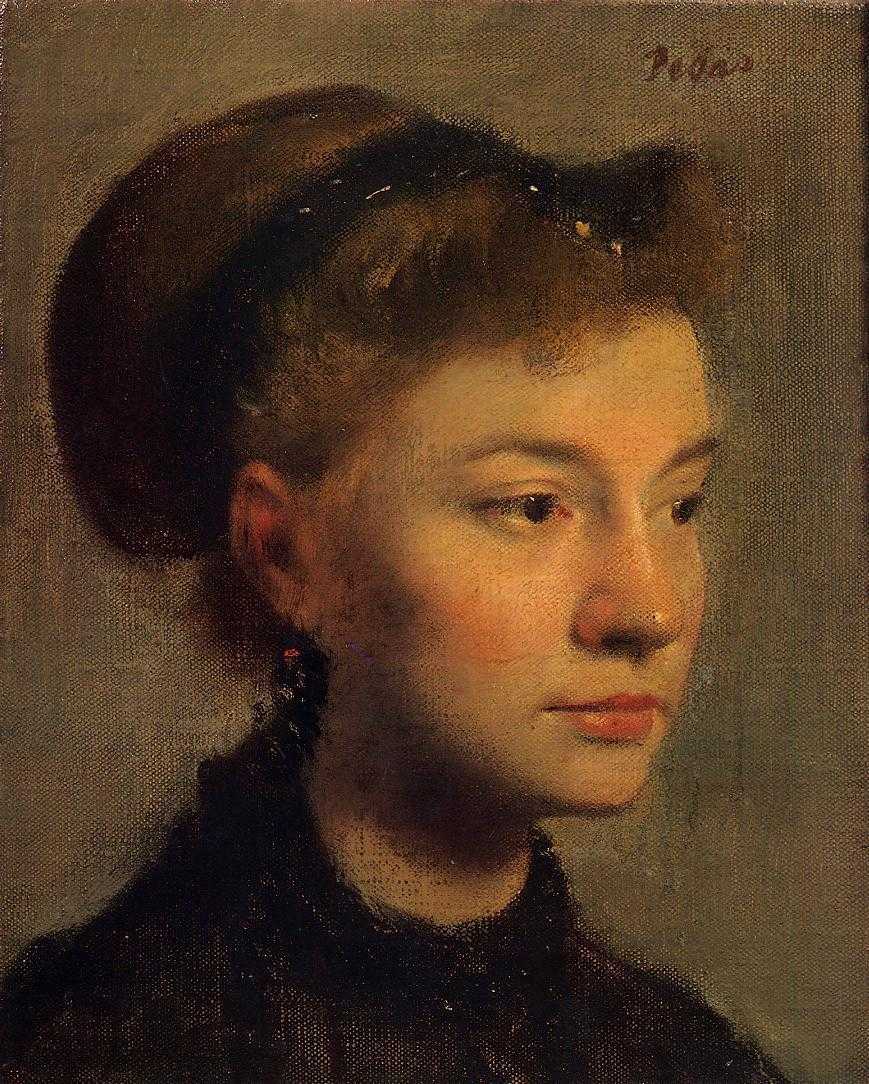 Картина Голова молодой женщины – художник Эдгар Дега