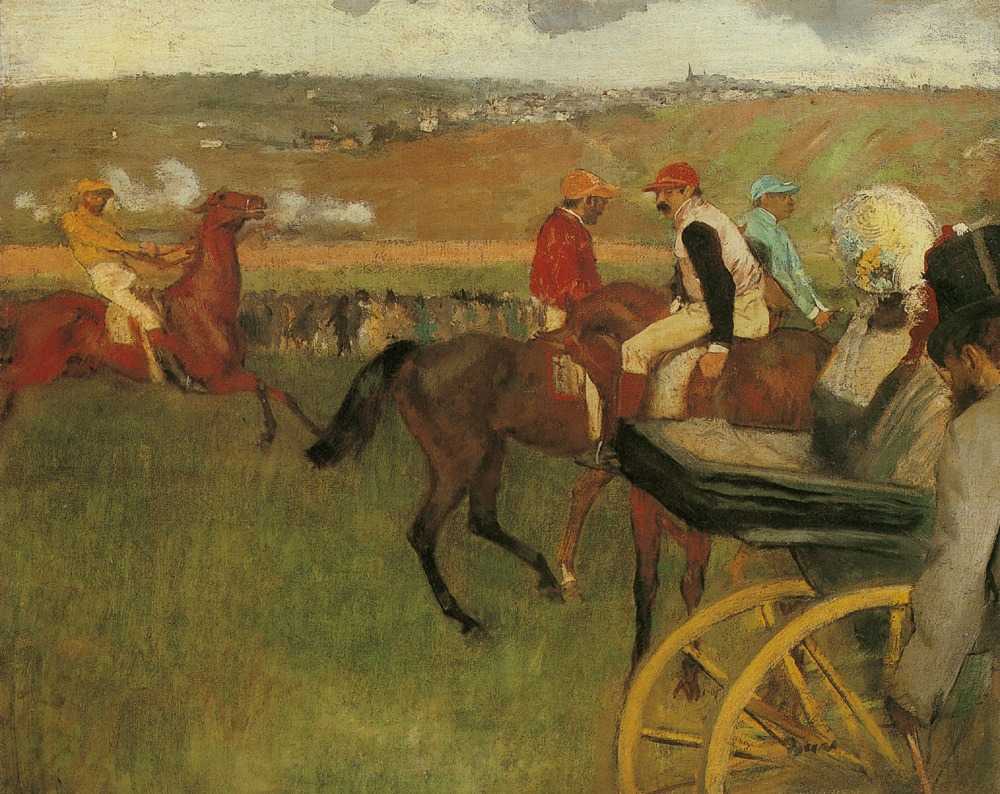 Картина На скачках. Жокеи господ – художник Эдгар Дега