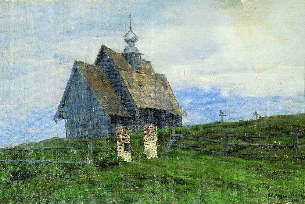 Картина Церковь в Плёсе – художник Исаак Ильич Левитан