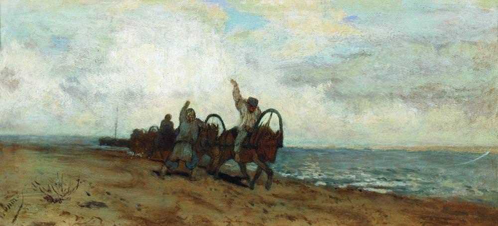 Картина Бурлаки – художник Исаак Ильич Левитан
