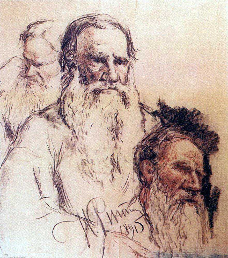 Картина Этюды Л. Н. Толстого – художник Илья Ефимович Репин