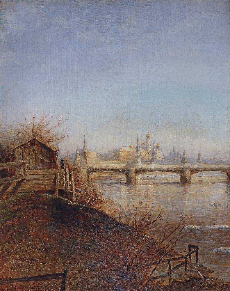 Картина Вид на Московский Кремль. Весна – художник Алексей Кондратьевич Саврасов