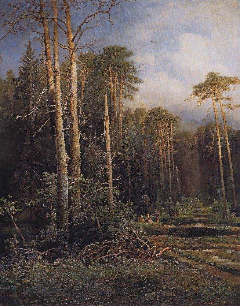 Картина Дорога в лесу – художник Алексей Кондратьевич Саврасов
