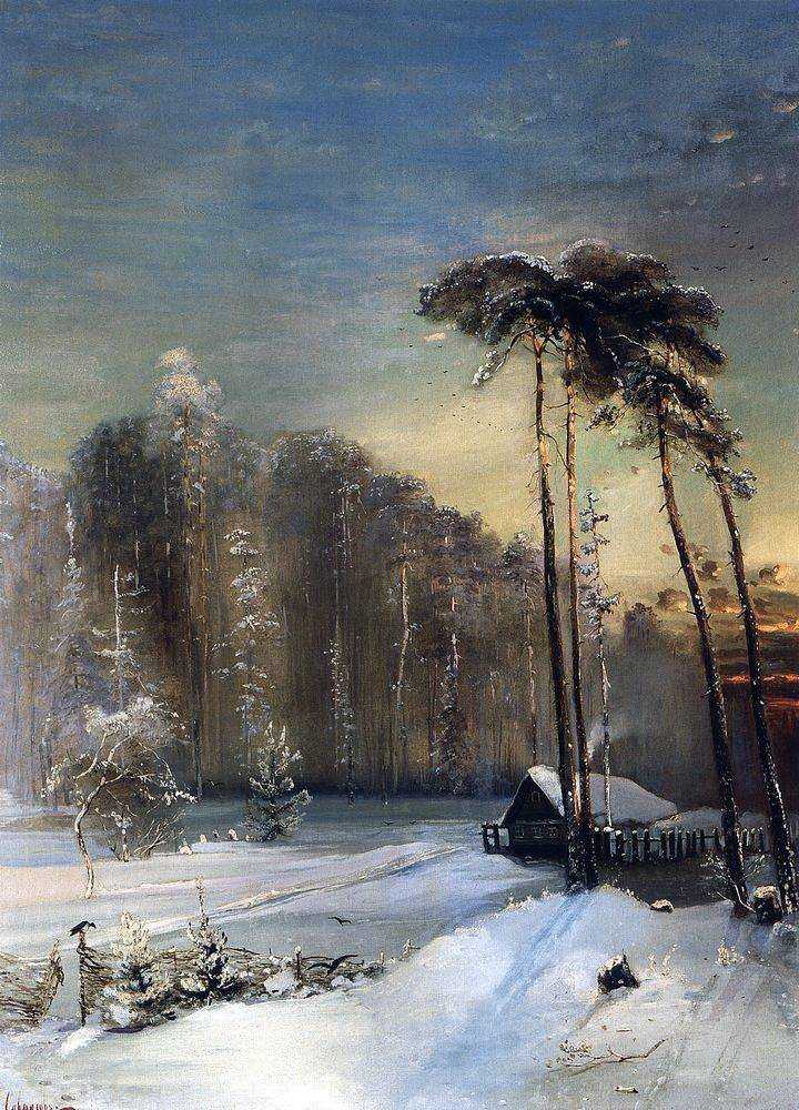 Картина Лес в инее – художник Алексей Кондратьевич Саврасов
