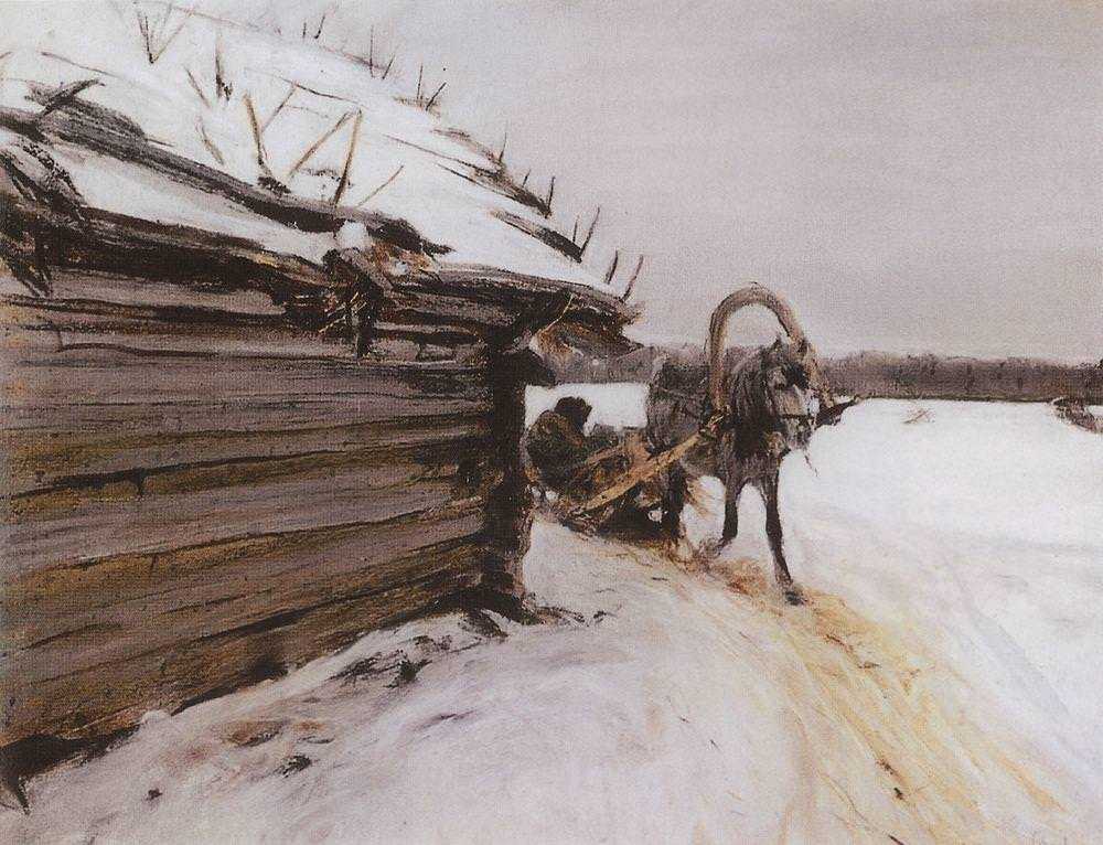 Картина Зимой – художник Валентин Александрович Серов