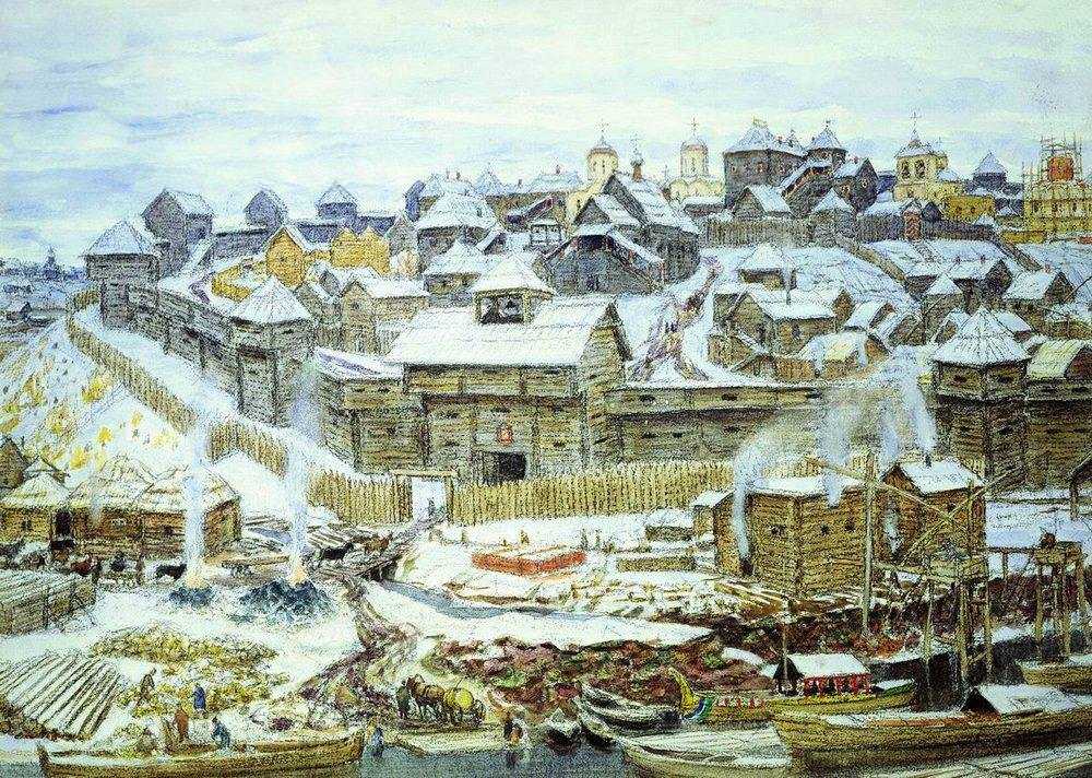 Картина Московский Кремль при Иване Калите – художник Аполлинарий Михайлович Васнецов