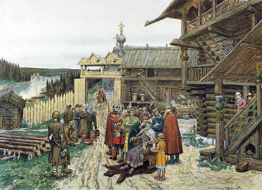 Картина Двор удельного князя – художник Аполлинарий Михайлович Васнецов