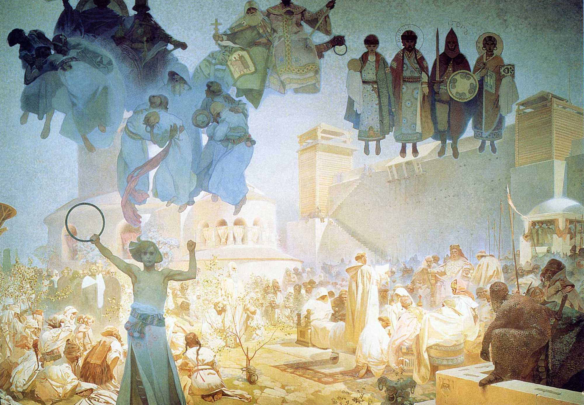 Картина Цикл Славянская эпопея, Введение славянской литургии – художник Альфонс Мария Муха