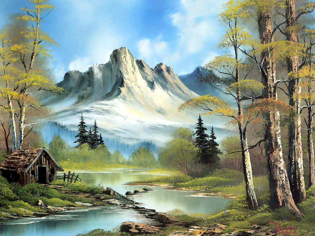 Картина Mountain cabin – художник Боб Росс